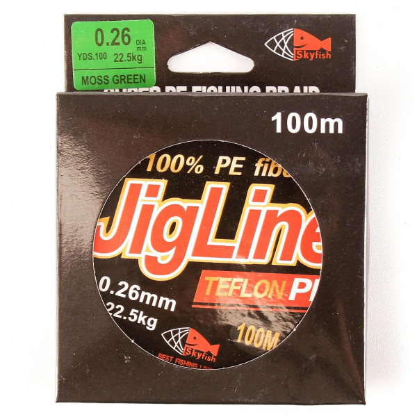Шнур плетеный JigLine Teflon PE 0,26 мм 100 метров в Твери